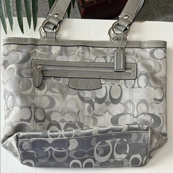 Coach Silver Signature Tote Bag - Picture 2 of 12